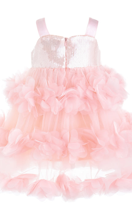 kids atelier mimi tutu Pink Veloria Sequin Tulle Flower Dress