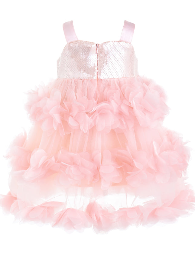 kids atelier mimi tutu Pink Veloria Sequin Tulle Flower Dress