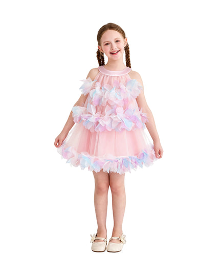 kids atelier mimi tutu Pastel Pink Evolette Floral Tulle Dress