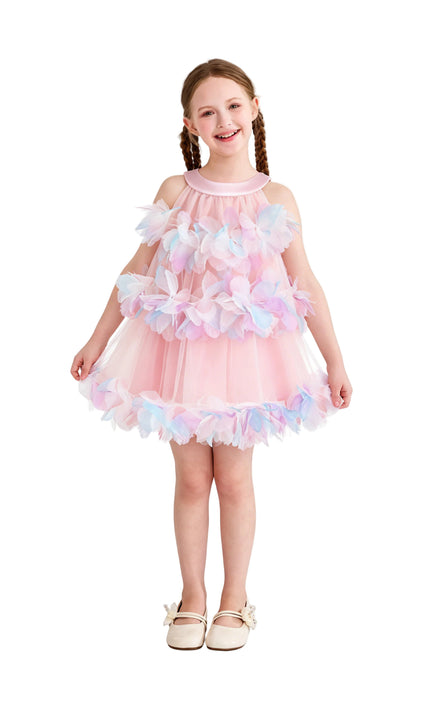 kids atelier mimi tutu Pastel Pink Evolette Floral Tulle Dress