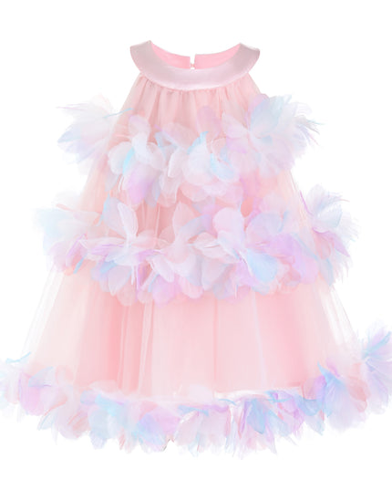 kids atelier mimi tutu Pastel Pink Evolette Floral Tulle Dress