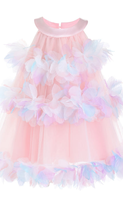kids atelier mimi tutu Pastel Pink Evolette Floral Tulle Dress