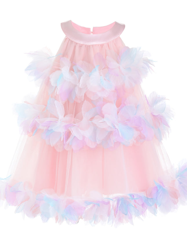 kids atelier mimi tutu Pastel Pink Evolette Floral Tulle Dress