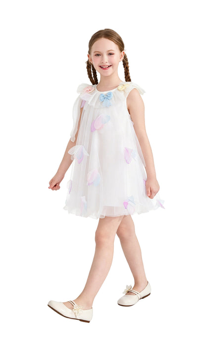 kids atelier mimi tutu White Pastel Seraphielle Petal Tulle Dress
