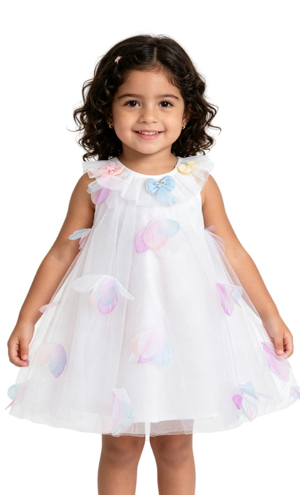 kids atelier mimi tutu White Pastel Seraphielle Petal Tulle Dress