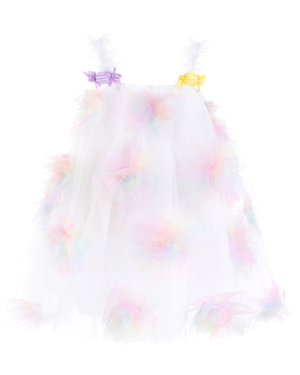 kids atelier mimi tutu White Pastel Malee Flower Tulle Dress