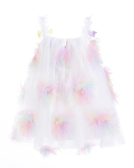 kids atelier mimi tutu White Pastel Malee Flower Tulle Dress