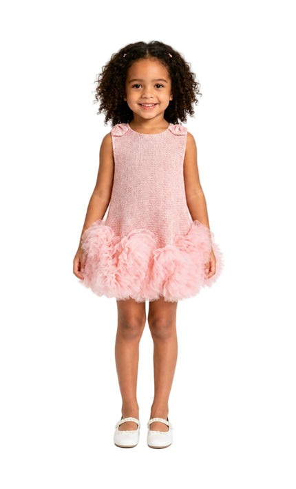 kids atelier mimi tutu Light Pink Kanya Ruffled Tulle Dress