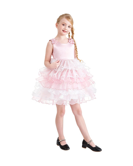 kids atelier mimi tutu Light Pink Sirin Ruffled Tulle Dress