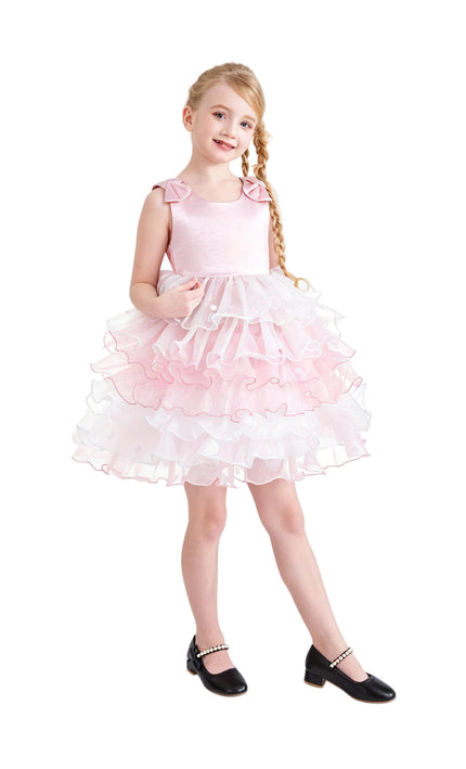 kids atelier mimi tutu Light Pink Sirin Ruffled Tulle Dress
