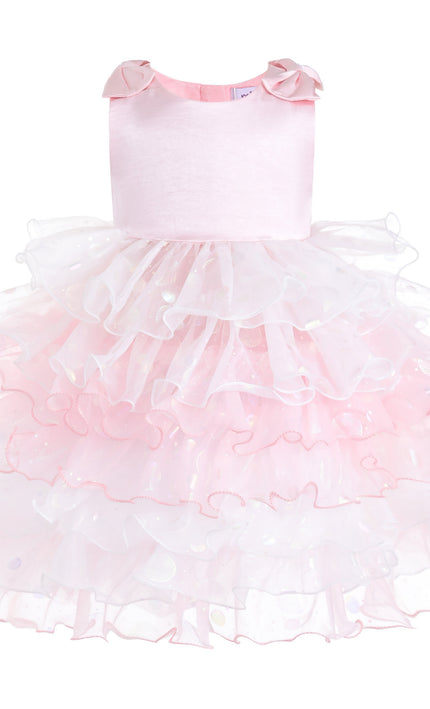 kids atelier mimi tutu Light Pink Sirin Ruffled Tulle Dress