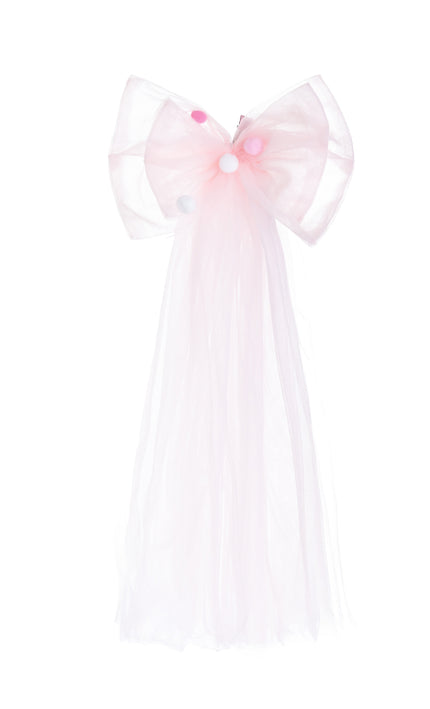 kids atelier mimi tutu Light Pink Suvanna Pom‑Pom Tulle Dress with Bow Clip