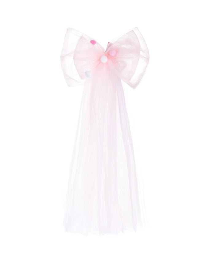 kids atelier mimi tutu Light Pink Suvanna Pom‑Pom Tulle Dress with Bow Clip