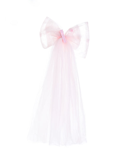 kids atelier mimi tutu Light Pink Suvanna Pom‑Pom Tulle Dress with Bow Clip