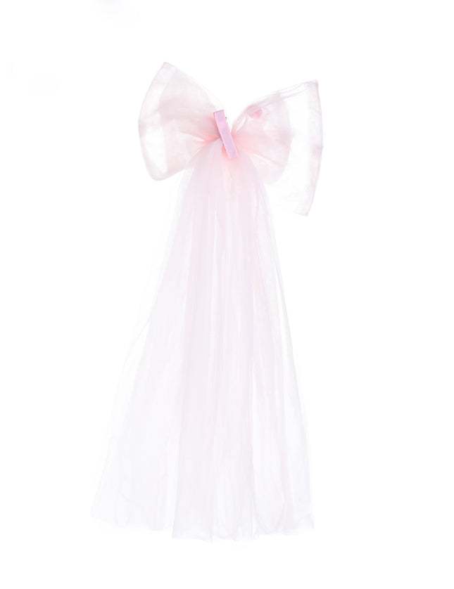 kids atelier mimi tutu Light Pink Suvanna Pom‑Pom Tulle Dress with Bow Clip