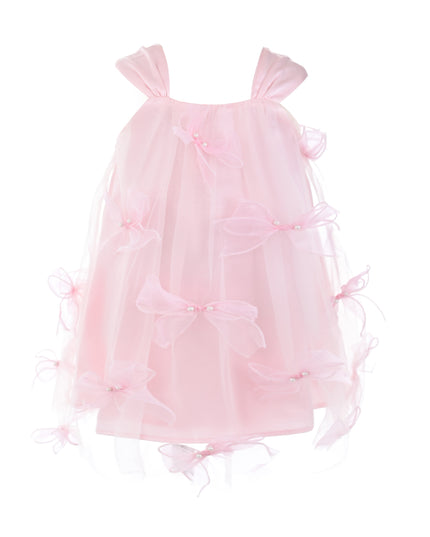 kids atelier mimi tutu Light Pink Manisa Bow‑Embellished Tulle Dress