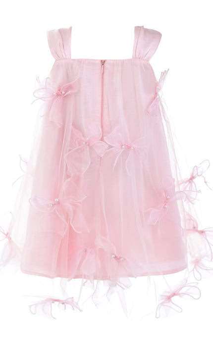 kids atelier mimi tutu Light Pink Manisa Bow‑Embellished Tulle Dress