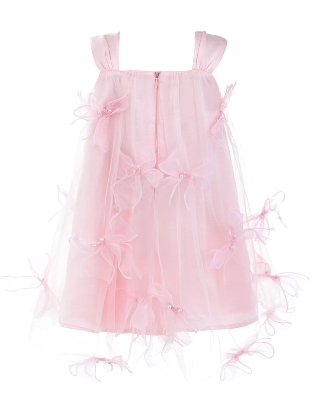 kids atelier mimi tutu Light Pink Manisa Bow‑Embellished Tulle Dress