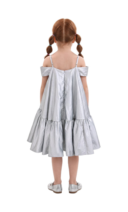 kids atelier mimi tutu Silver Celestelle Bow Party Dress