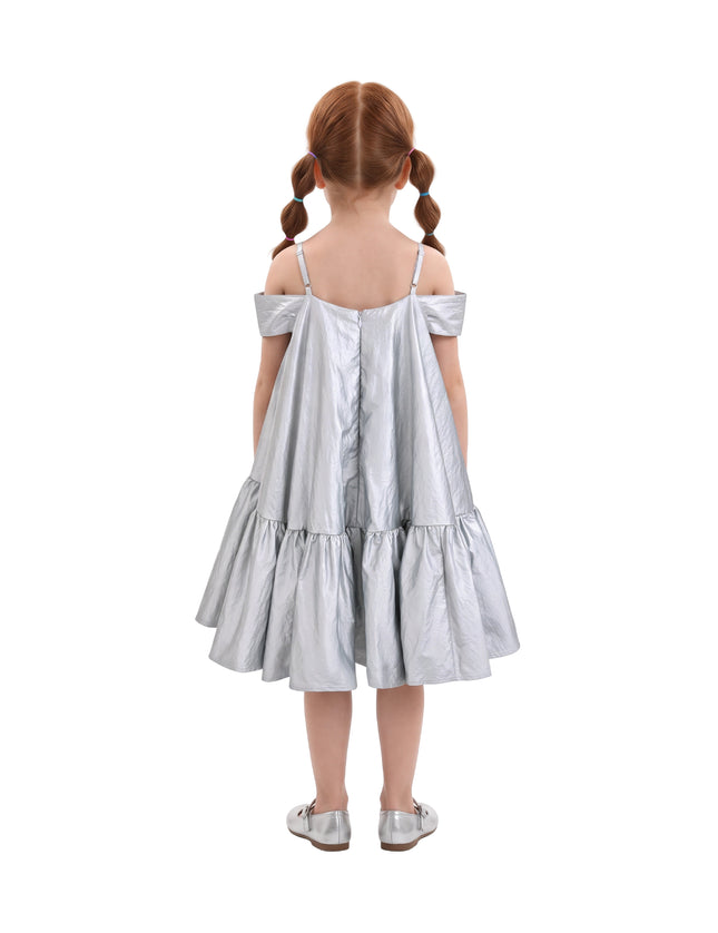 kids atelier mimi tutu Silver Celestelle Bow Party Dress