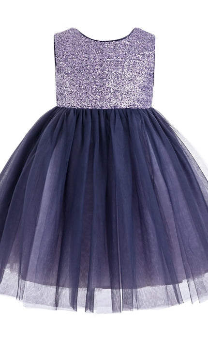 kids atelier mimi tutu Purple Romilda Sequin Tulle Dress