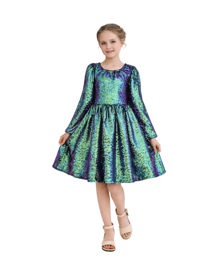 kids atelier mimi tutu Emerald Iridescent Sequin Dress