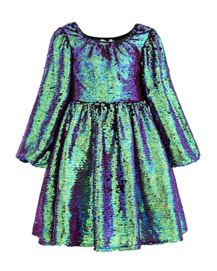 kids atelier mimi tutu Emerald Iridescent Sequin Dress