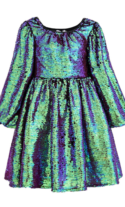 kids atelier mimi tutu Emerald Iridescent Sequin Dress