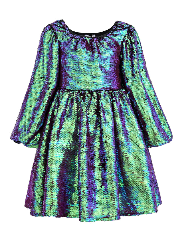 kids atelier mimi tutu Emerald Iridescent Sequin Dress