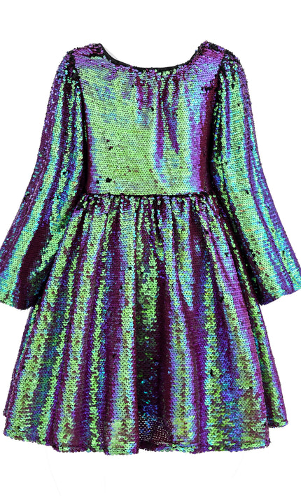 kids atelier mimi tutu Emerald Iridescent Sequin Dress