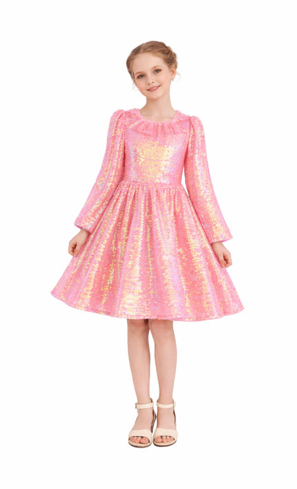 kids atelier mimi tutu Pink Iridescent Sequin Dress