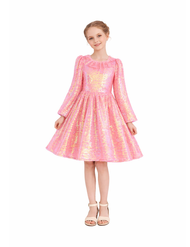 kids atelier mimi tutu Pink Iridescent Sequin Dress