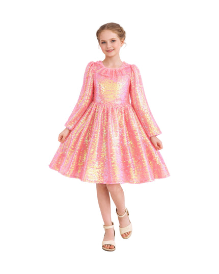 kids atelier mimi tutu Pink Iridescent Sequin Dress