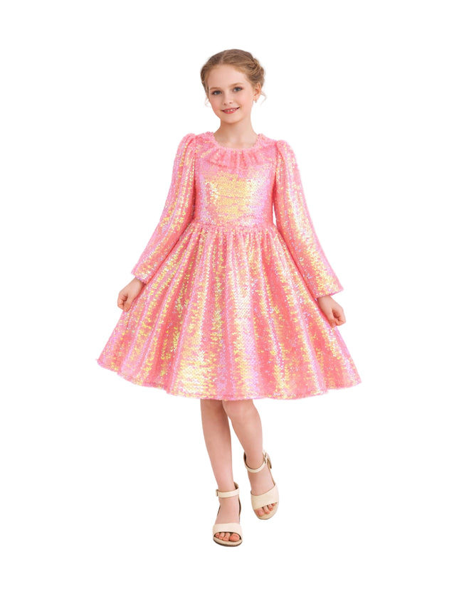 kids atelier mimi tutu Pink Iridescent Sequin Dress