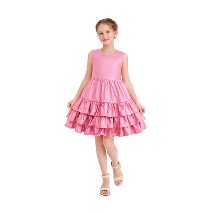 kids atelier mimi tutu Pink Satin Ruffle Party Dress