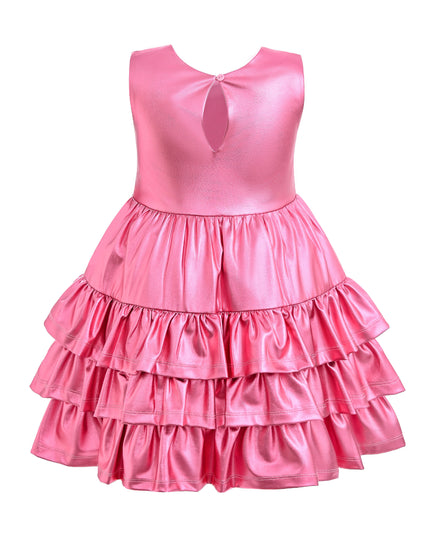 kids atelier mimi tutu Pink Satin Ruffle Party Dress