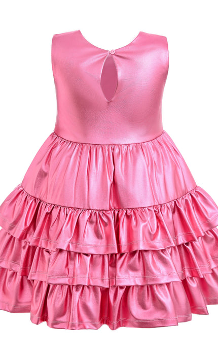 kids atelier mimi tutu Pink Satin Ruffle Party Dress