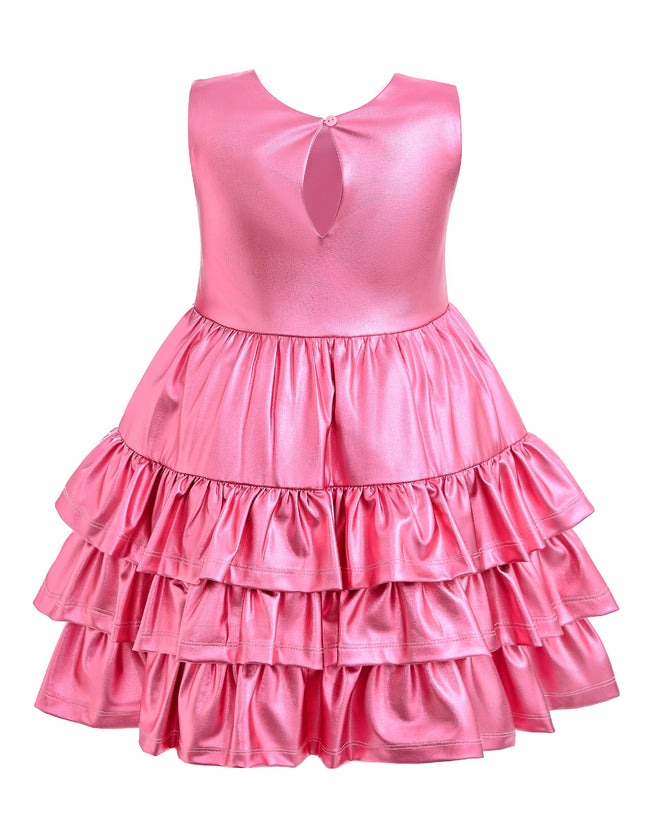 kids atelier mimi tutu Pink Satin Ruffle Party Dress