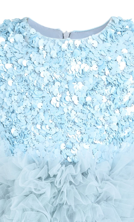 kids atelier mimi tutu Blue Claribel Sequin Tulle Dress