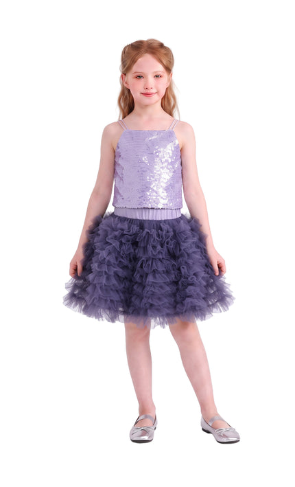 kids atelier mimi tutu Purple Henrietta Sequin Tulle Set