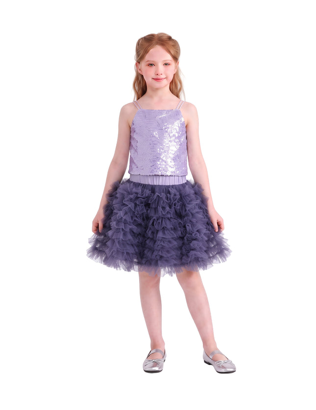 kids atelier mimi tutu Purple Henrietta Sequin Tulle Set