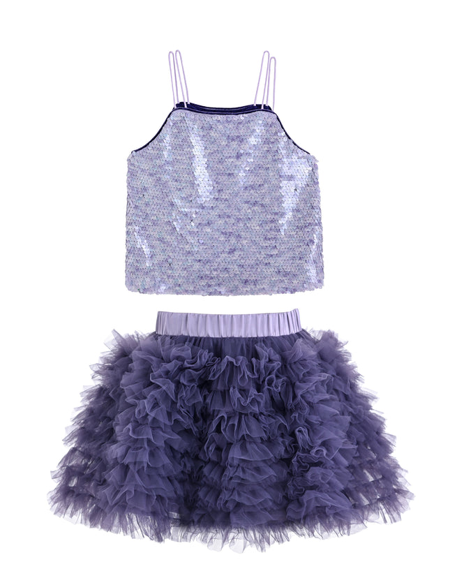 kids atelier mimi tutu Purple Henrietta Sequin Tulle Set