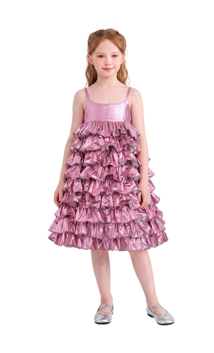 kids atelier mimi tutu Pink Valeriane Tiered Ruffle Dress