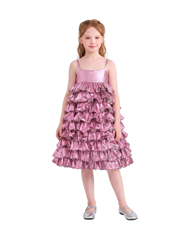 kids atelier mimi tutu Pink Valeriane Tiered Ruffle Dress
