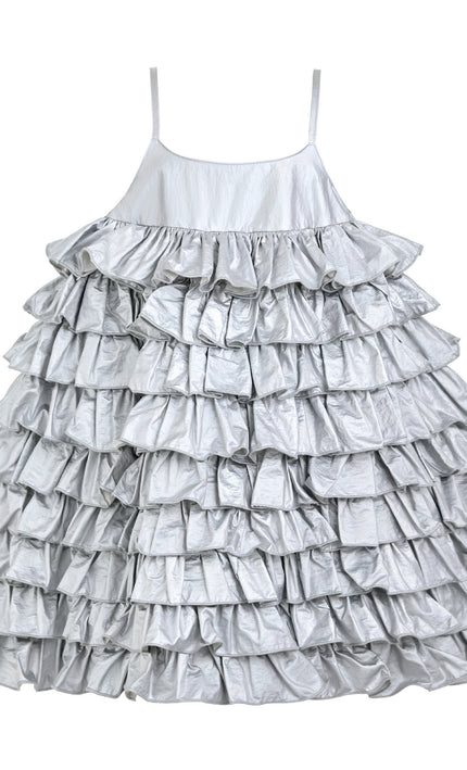 kids atelier mimi tutu Silver Valeriane Tiered Ruffle Dress