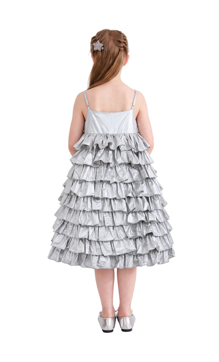 kids atelier mimi tutu Silver Valeriane Tiered Ruffle Dress