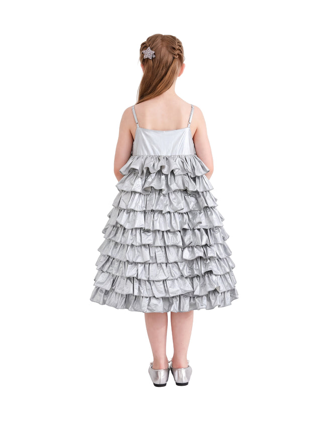 kids atelier mimi tutu Silver Valeriane Tiered Ruffle Dress