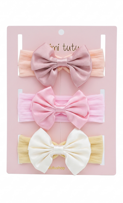kids atelier mimi tutu Multicolor Elastic Bow Headband Set