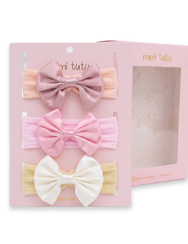 kids atelier mimi tutu Multicolor Elastic Bow Headband Set