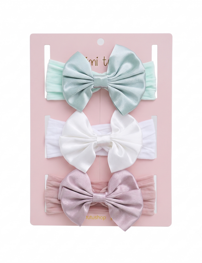 kids atelier mimi tutu Multicolor Elastic Bow Headband Set